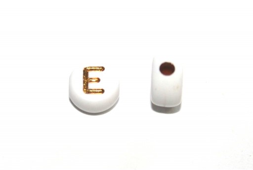 Plating Acrylic Beads - Letter E 7x4mm - 20pcs