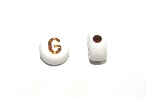 Plating Acrylic Beads - Letter G 7x4mm - 20pcs