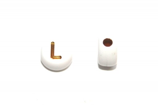 Plating Acrylic Beads - Letter L 7x4mm - 20pcs
