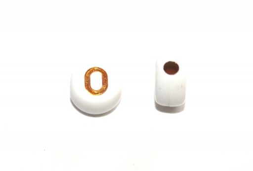 Plating Acrylic Beads - Letter O 7x4mm - 20pcs
