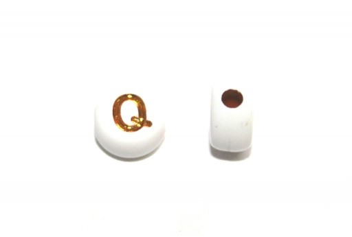 Plating Acrylic Beads - Letter Q 7x4mm - 20pcs