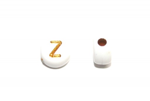 Plating Acrylic Beads - Letter Z 7x4mm - 20pcs