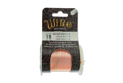 Lacquered Tarnish Resistant Wire Rose Gold 18ga - 10yd