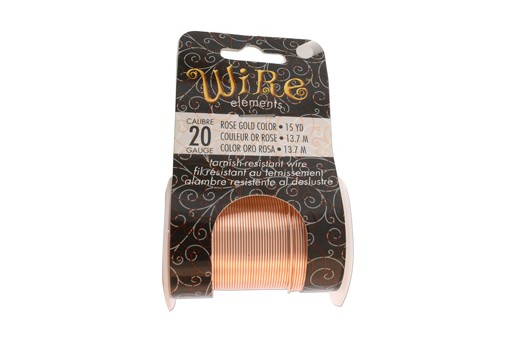 Lacquered Tarnish Resistant Wire Rose Gold 20ga - 15yd