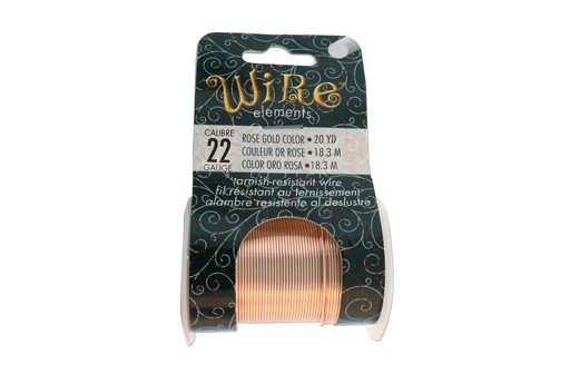 Lacquered Tarnish Resistant Wire Rose Gold 22ga - 20yd
