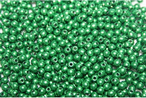 Czech Round Beads - Saturated Metallic Kale 2mm - 150pcs