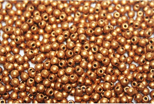 Tondi Vetro di Boemia - Matte Metallic Antique Gold 2mm - 150pz