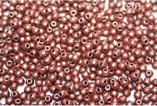 Czech Round Beads - Matte Metallic Bronze Copper 2mm - 150pcs