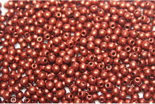 Czech Round Beads - Matte Metallic Dark Copper 2mm - 150pcs