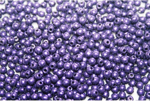 Tondi Vetro di Boemia - Metallic Suede Purple 2mm - 150pz
