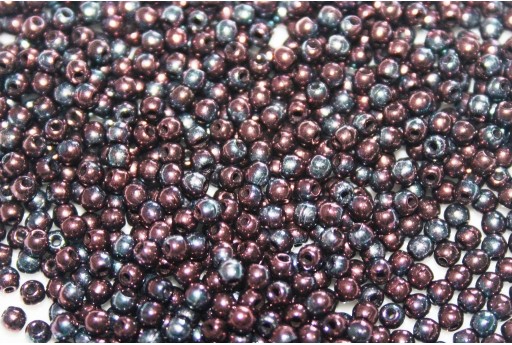 Czech Round Beads - Luster Metallic Amethyst Jet 2mm - 150pcs