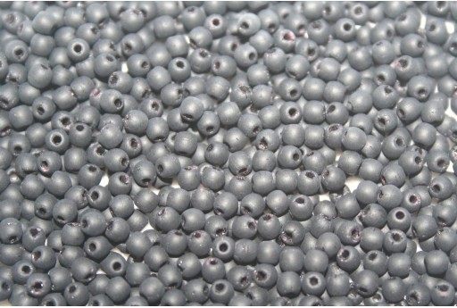 Czech Round Beads - Matte Jet 2mm - 150pcs