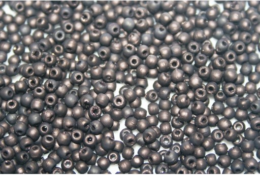 Czech Round Beads - Matte Dark Bronze 2mm - 150pcs