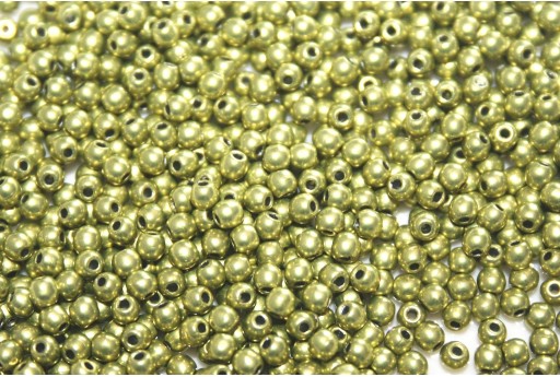 Czech Round Beads - Saturated Metallic Primrose Yellow 2mm - 150pcs