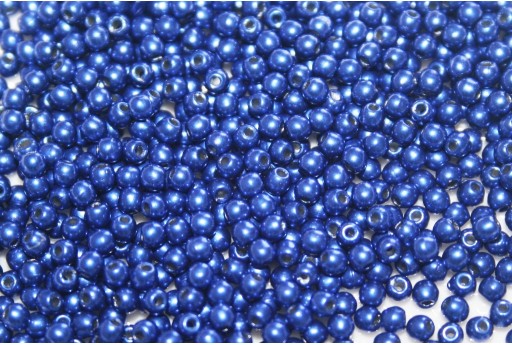 Czech Round Beads - Saturated Metallic Lapis Blue 2mm - 150pcs