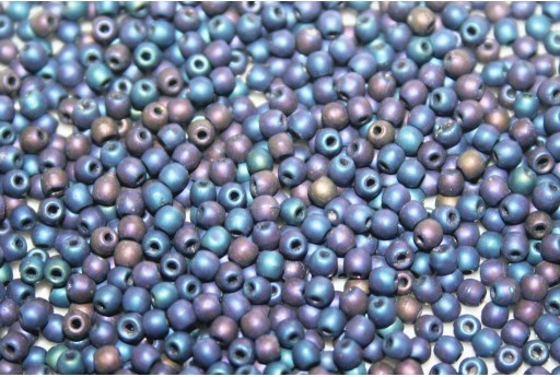 Czech Round Beads - Matte Iris Blue 2mm - 150pcs