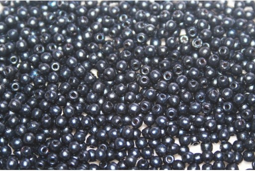 Czech Round Beads - Metallic Suede Dark Blue 2mm - 150pcs