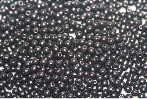 Czech Round Beads - Metallic Suede Dark Plum 2mm - 150pcs
