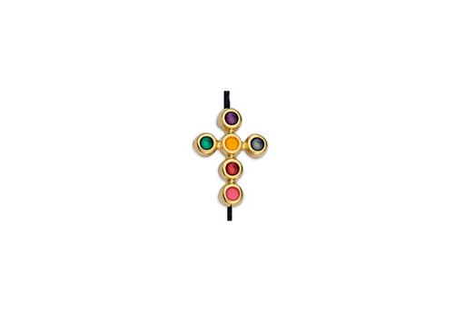 Link Cross Gold Multicolor 11,7x15,6mm