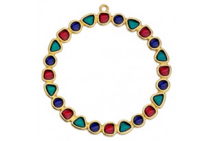 Multicolor Gold Circle Pendant 50mm