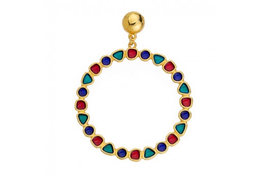 Pendente Cerchio Oro Multicolor 50mm 2