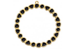 Black Gold Circle Pendant 50mm