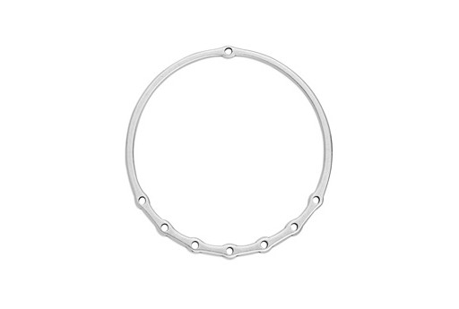 Base Orecchino Cerchio con Fori per Pendenti - Argento 60mm