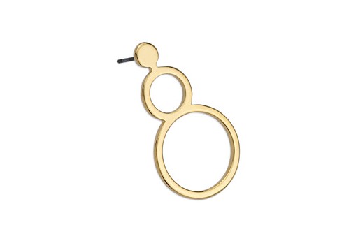 Base Orecchino Doppio Cerchio - Oro 18x32mm - 2pz