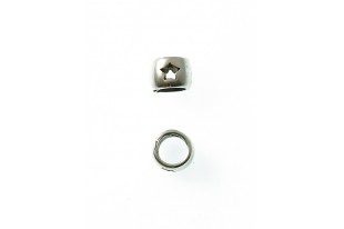 Bead With Star - Silver 7x9mm - 4pcs