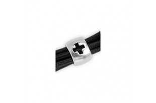 Bead With Cross - Silver 7x9mm - 4pcs