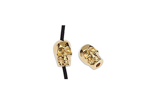 Metal Bead Skull - Gold 8x10mm - 3pcs