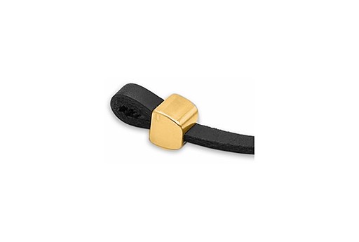 Gold Component For 5mm Flat Cord 7x9mm - 2pcs