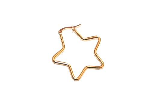 Star Wire Earring - Gold 34,5x34,5mm - 2pcs 2
