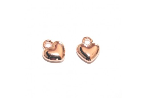 Pendente Cuore Bombato - Oro Rosa 10,8x12,5mm - 2pz