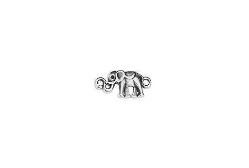 Link Elephant Mini With 2 Eyes - Silver 16,8x8mm - 2pcs