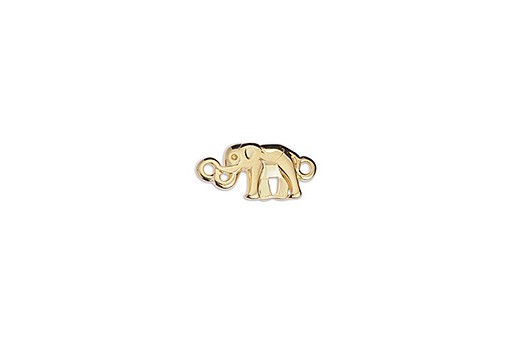 Link Elephant Mini With 2 Eyes - Gold 16,8x8mm - 2pcs