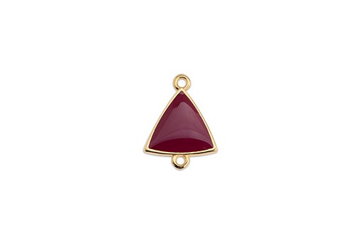Link Triangle Motif With 2 Rings Gold - Bordeaux 14,8x19mm