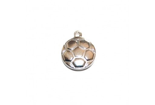 Charms in Acciaio Pallone da Calcio - Platino 15,5x13mm - 2pz