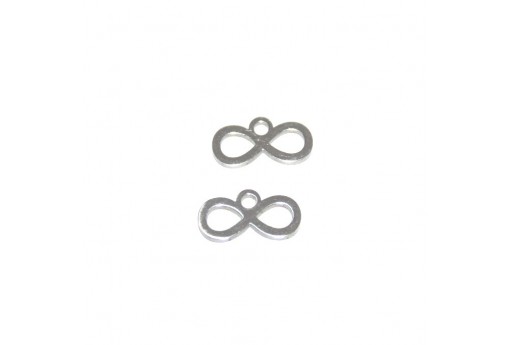 Stainless Steel Charms Infinity - Platinum 6x12mm -2pcs
