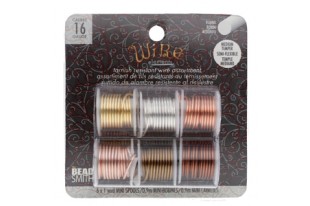 Lacquered Tarnish Resistant Wire 6 Pack 16ga - 1yd