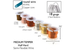 Lacquered Tarnish Resistant Wire 6 Pack 18ga - 2yd