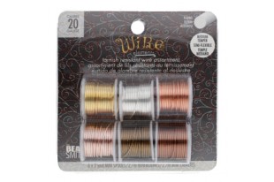 Lacquered Tarnish Resistant Wire 6 Pack 20ga - 3yd