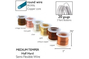 Lacquered Tarnish Resistant Wire 6 Pack 20ga - 3yd