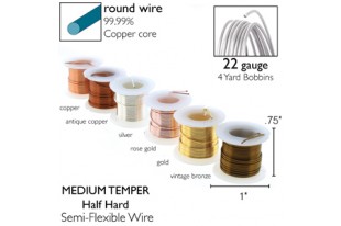 Lacquered Tarnish Resistant Wire 6 Pack 22ga - 4yd