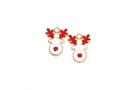 Metal Charms Christmas Reindeer - 17x13mm - 2pcs