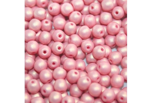 Czech Round Beads - Neon Silk Antique Pink 6mm - 50pcs
