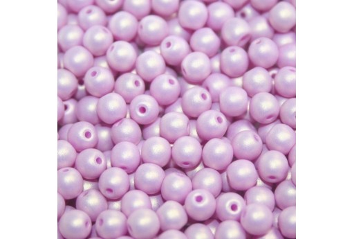 Czech Round Beads - Neon Silk Lavender 6mm - 50pcs