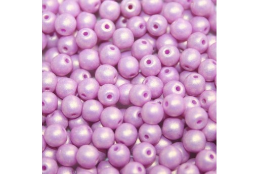 Czech Round Beads - Neon Silk Orchid 6mm - 50pcs