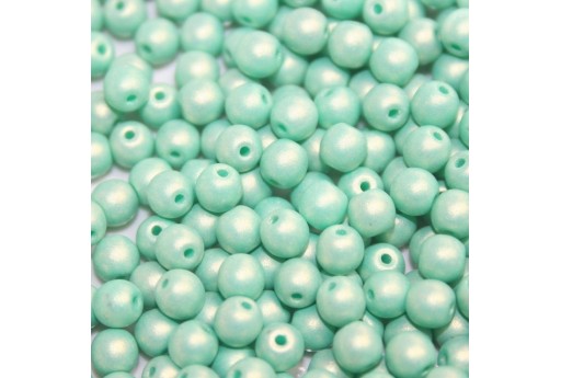 Czech Round Beads - Neon Silk Seafoam 6mm - 50pcs