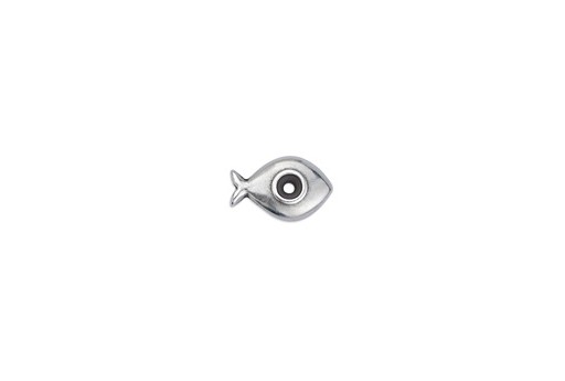 Bead Stopper Fish - Silver 13x8mm - 1pc